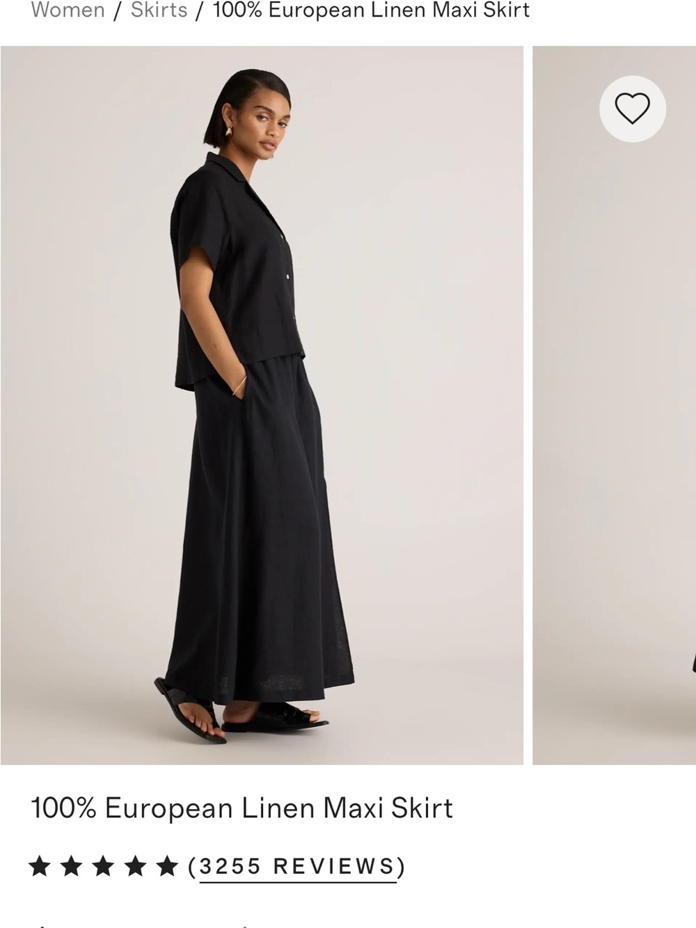 Quince Black Linen Maxi Skirt - Picture 2 of 5